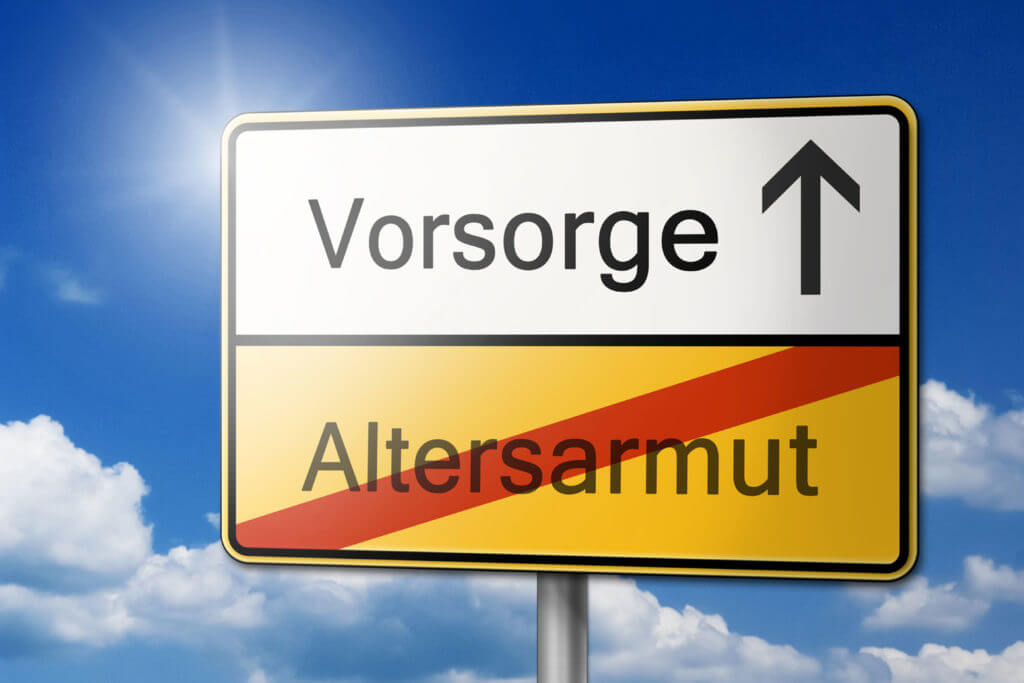 Wegweiser von Altersarmut zu Vorsorge - Symbolbild für betriebliche Altersvorsorge als Weg zur finanziellen Sicherheit im Alter
